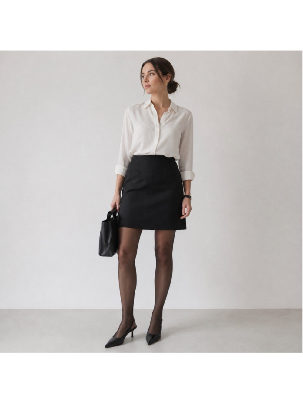 Vintage Black A Line Skirt Womens Size 3 Short USA Made Office Minimalist 90s